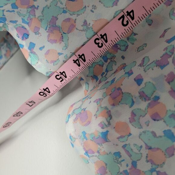 Blair pastel abstract dot print tie belt waist modest easter dress size large - Picture 6 of 7
